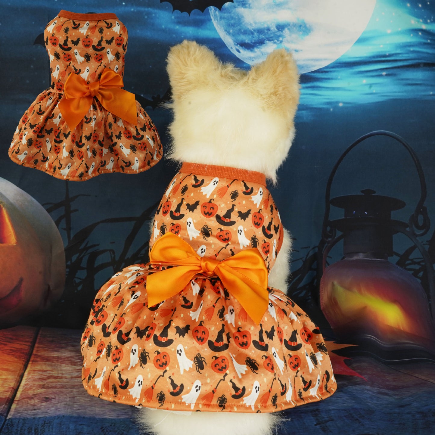 Halloween Pet Dress | Cute Pumpkin & Ghost Dog Outfit for Parties