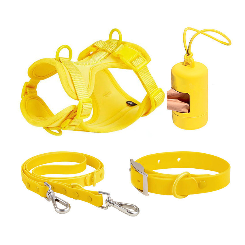 Luxury Dog Harness, Collar, Leash & Poop Bag Set.