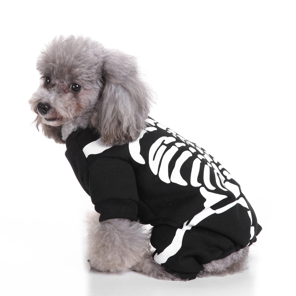 Skeleton Dog Costume | Funny Halloween Pet Jumpsuit Pajamas