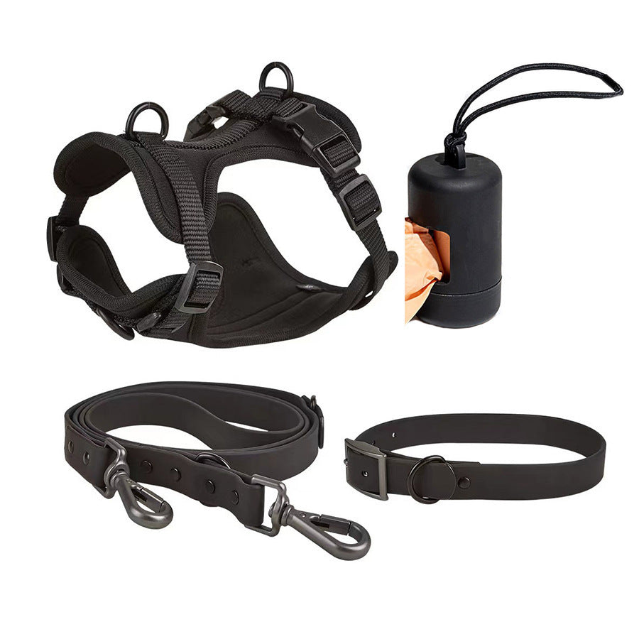 Luxury Dog Harness, Collar, Leash & Poop Bag Set.