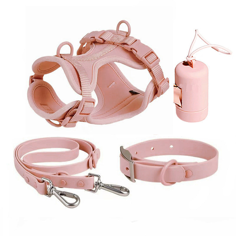 Luxury Dog Harness, Collar, Leash & Poop Bag Set.