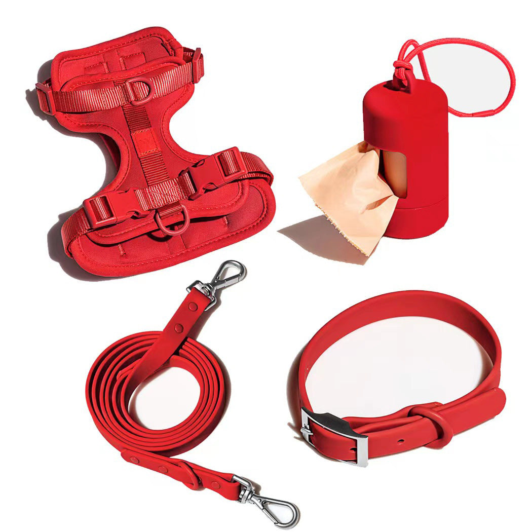 Luxury Dog Harness, Collar, Leash & Poop Bag Set.