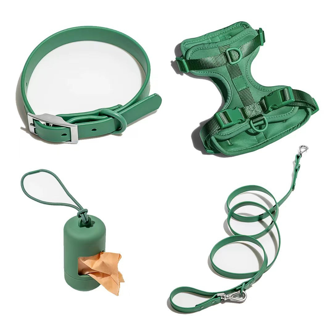 Luxury Dog Harness, Collar, Leash & Poop Bag Set.