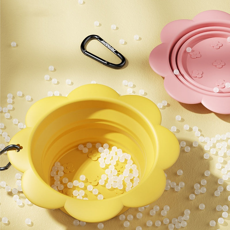 Flower Folding Pet Bowl | Portable Silicone Travel Water Dish