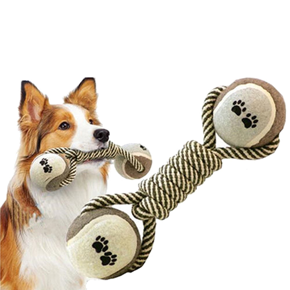 Pet Dumbbell Rope Chew Toy | Teeth Cleaning & Durable Play