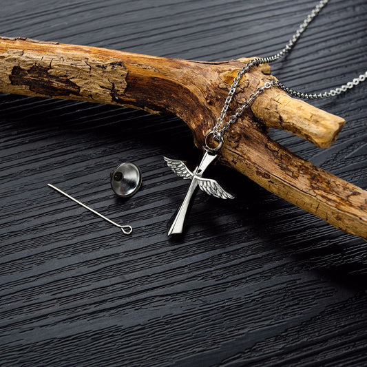 Guardian Cross Titanium Memorial Pendant