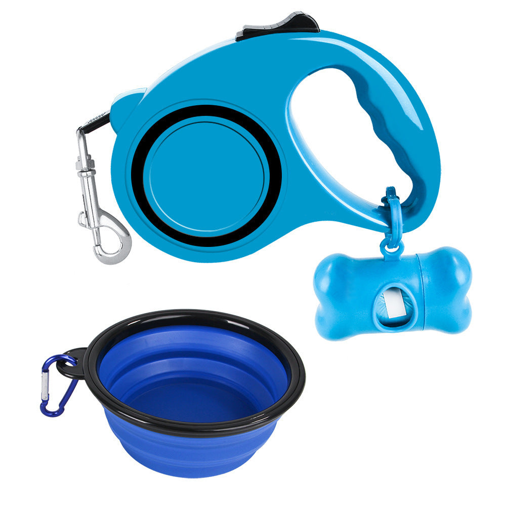 Retractable Dog Leash Set | Travel Water Bowl & Waste Bag Holder