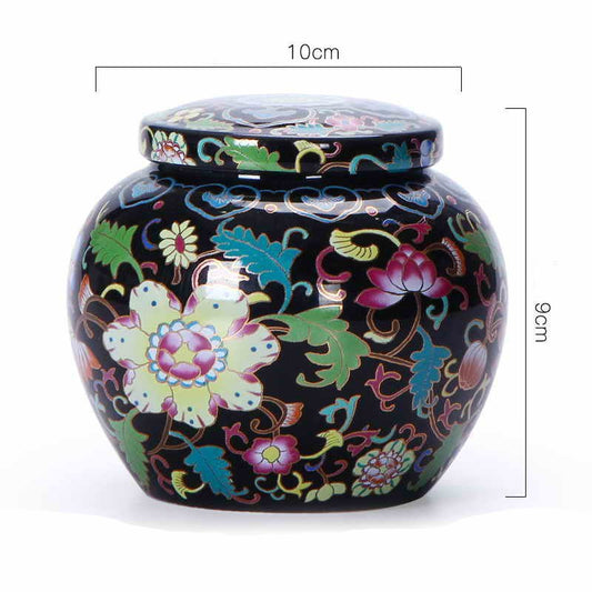 Ceramic Pet Urn | Eternal Bloom Floral Memorial for Ashes