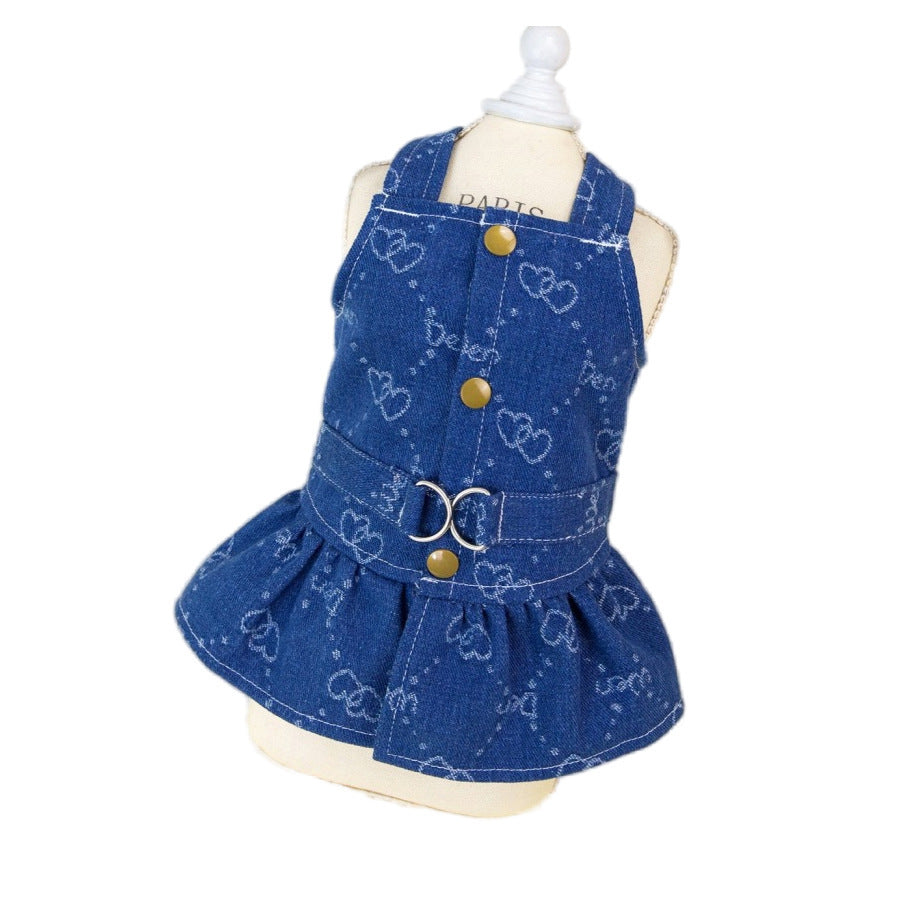 Denim Princess Dog Dress | Lightweight, Cute & Stylish for Small Pets