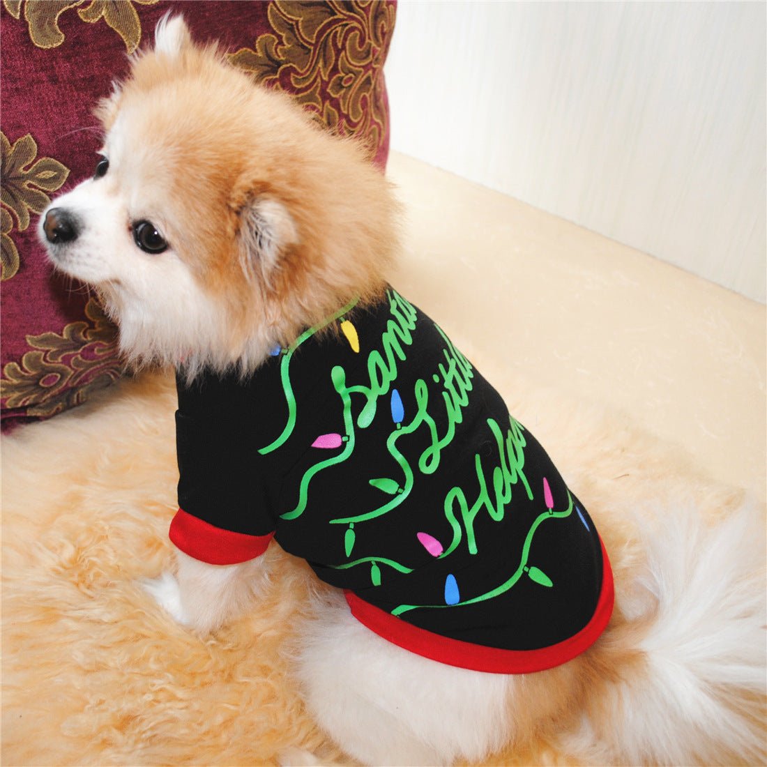 Santa’s Little Helper Dog Shirt | Festive Christmas Pet T-Shirts