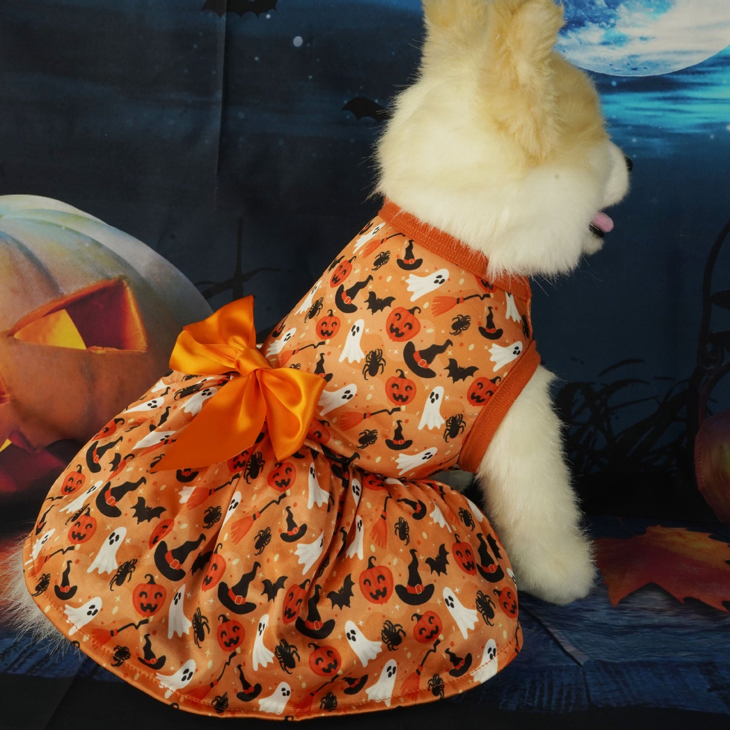 Halloween Pet Dress | Cute Pumpkin & Ghost Dog Outfit for Parties