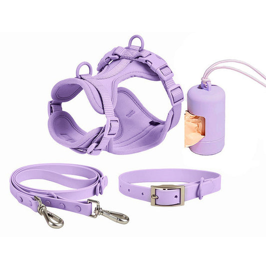 Luxury Dog Harness, Collar, Leash & Poop Bag Set.