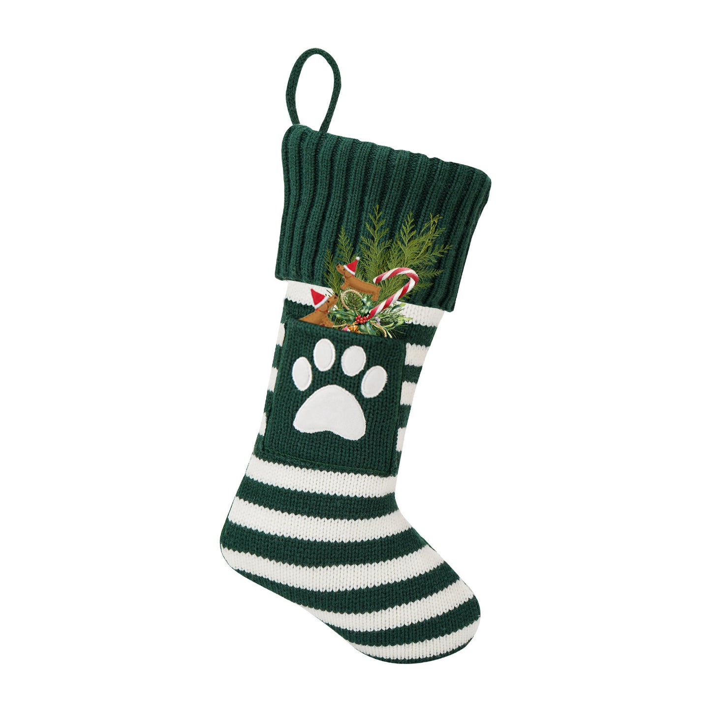 Christmas Pet Stocking Gift Bag | Knitted Dog & Cat Paw Socks