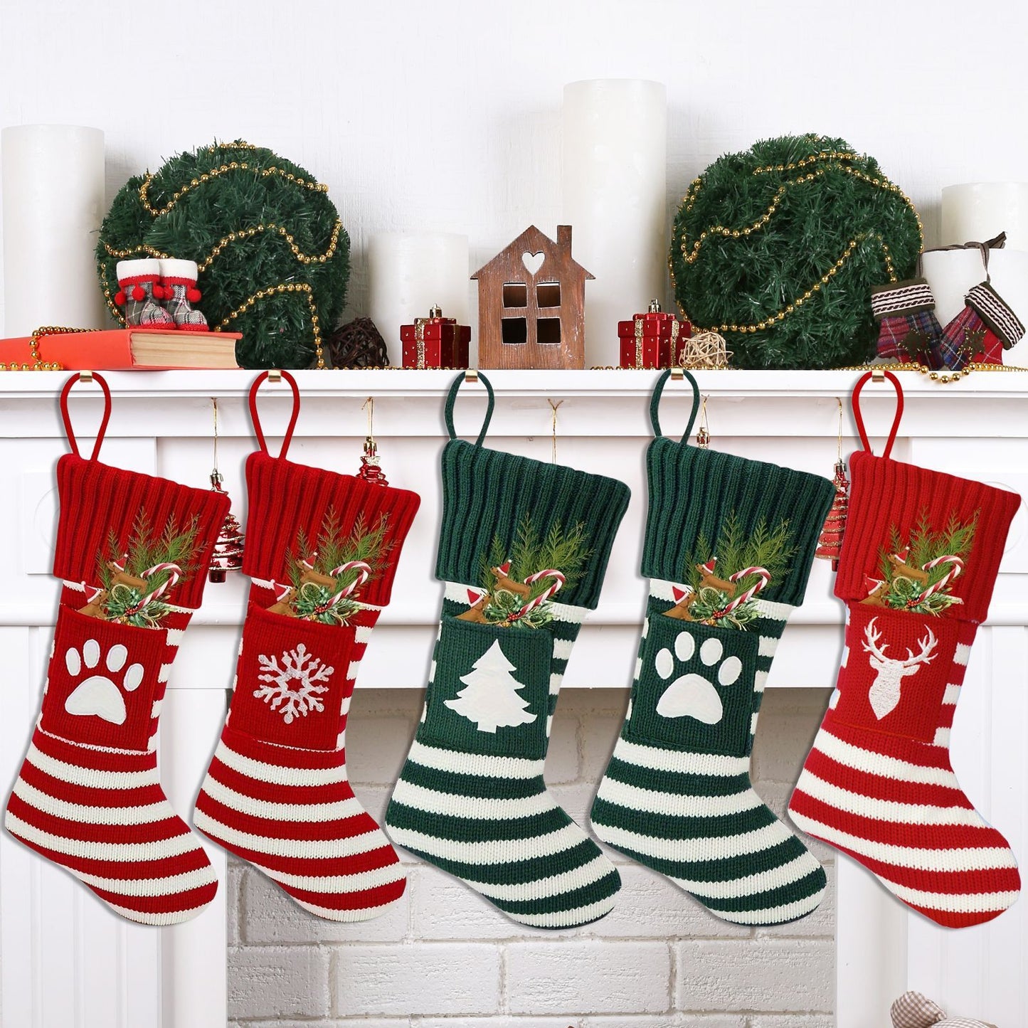 Christmas Pet Stocking Gift Bag | Knitted Dog & Cat Paw Socks