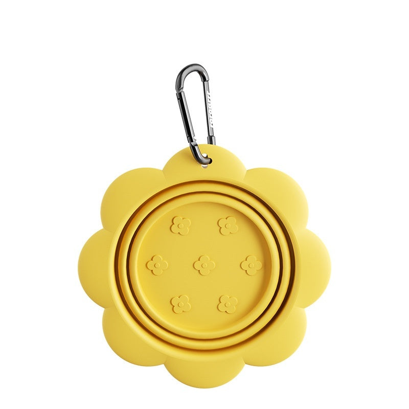Flower Folding Pet Bowl | Portable Silicone Travel Water Dish