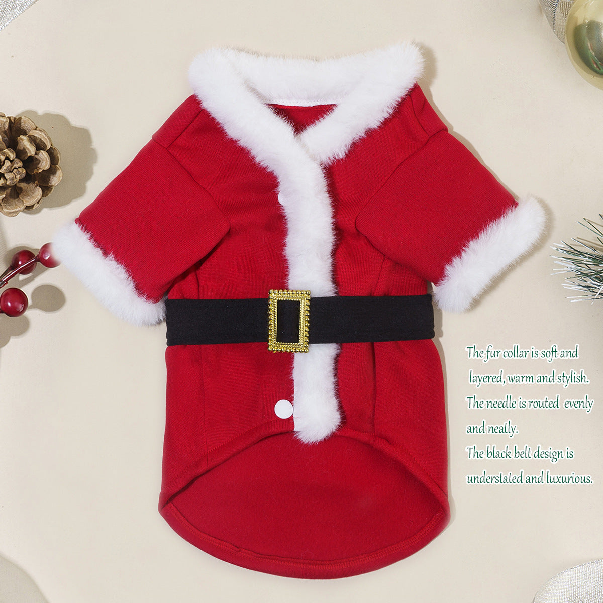 Santa Paws Pet Jacket | Festive Christmas Outfit for Cats & Dogs
