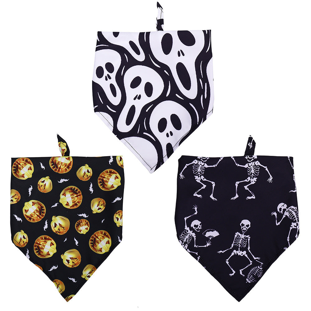 Halloween Dog Bandana | Skull, Pumpkin & Skeleton Pet Scarf